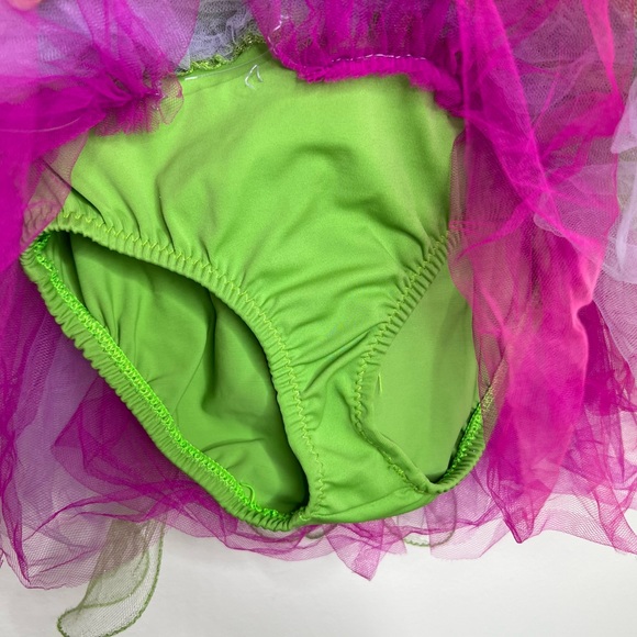 Curtain Call Costumes Dance Dress Up Play Fairy Child Size 12 Sequins Green - Picture 3 of 13